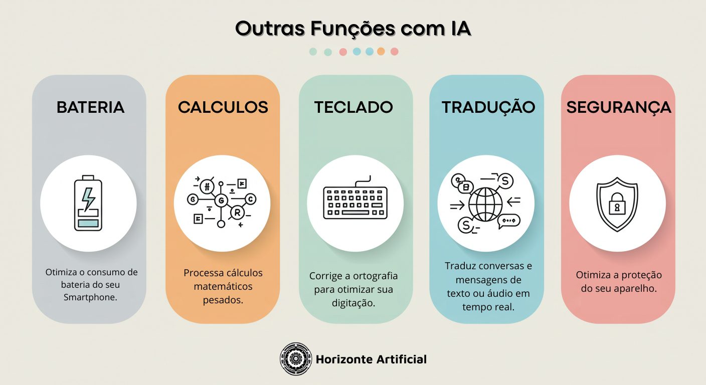 Infográfico com outras funções de inteligência artificial.